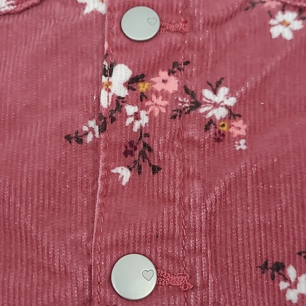 The Children's Place Pink Floral Corduroy Overall/Dress‎ Size 4T